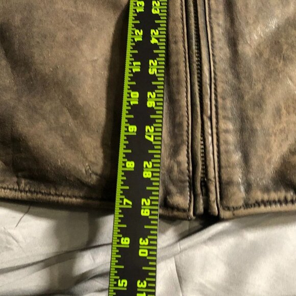 Marc New York Mens Mens Moto Leather Jaket Size XL Full Zip Biker Quilted Brown - Picture 9 of 16